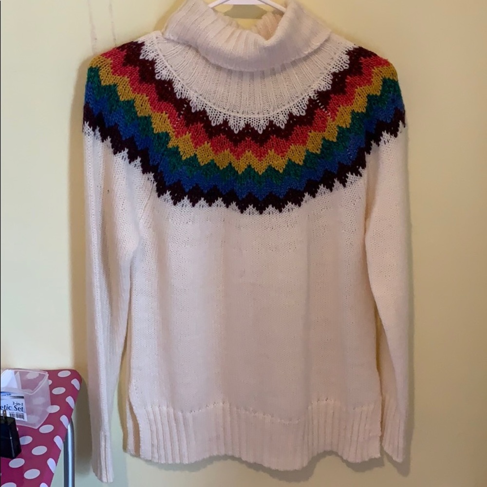 Colorful Turtle Neck Sweater